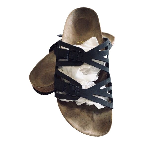 Black BIRKENSTOCK Granada Adjustable Buckle Slip On Sandal Sz 41 10 - Picture 4 of 11